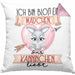 Kaninchen Kissen mit Füllung 40x40 Geschenk Frauen Ich Bin Bloß Ein Mädchen Das Kaninchen Liebt Hasen Kaninchen-Liebhaberin Geschenk Spruch Geburtstag (Grau) Rosa Trendation