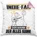 Indie-Fan Kissen mit Füllung 40x40 Geschenk für Indie-Fan Der Mann Der Alles Kann Geschenkidee zum Geburtstag (Grau) Rosa Trendation