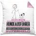 Hundeausführer Geschenk Kissen mit Füllung 40x40 Ich Bin Hundeausführer Aber Sag Doch Einfach Superheld Lustige Geschenkdiee für Hundeausführer (Grau) Rosa Trendation