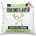 Eiskunstläufer Kissen mit Füllung 40x40 Geschenk für Eiskunstläufer Geburtstag Lustiger Spruch Was Ist Deine Superkraft (Grau) Rosa Trendation