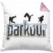 Kissen mit Füllung 40x40 für Parkour Fans Geschenk für Urbanen Sports Sportler Freerunning (Grau) Rosa Trendation