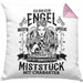Tattoo Kissen mit Füllung 40x40 Spruch Tätowiererin Geschenk Frauen Geschenkidee (Grau) Rosa Trendation