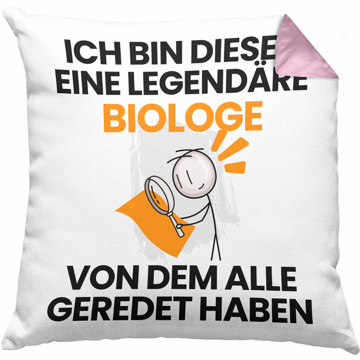 Biologe Geschenk Kissen mit Füllung 40x40 Lustige Geschenkidee Geburtstag für Biologe Ich Bin Dieser Legendäre Biologe Von Dem Alle Geredet Haben (Grau) Rosa Trendation
