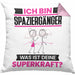 Spaziergänger Kissen mit Füllung 40x40 Geschenk für Spaziergänger Geburtstag Lustiger Spruch Was Ist Deine Superkraft (Grau) Rosa Trendation