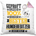 Hundebesitzer Geschenk Lustiger Spruch für Hundebesitzer Geschenkidee Bester Hundebesitzer Der WeltKissen mit Füllung 40x40 (Grau) Rosa Trendation