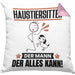 Haustiersitter Kissen mit Füllung 40x40 Geschenk für Haustiersitter Der Mann Der Alles Kann Geschenkidee zum Geburtstag (Grau) Rosa Trendation