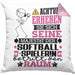 Softballspielerin Geschenk Kissen mit Füllung 40x40 Lustiger Spruch Erheben Sie Sich Der Softballspielerin Betritt den Raum (Grau) Rosa Trendation