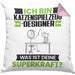 Katzenspielzeug-Designer Kissen mit Füllung 40x40 Geschenk für Katzenspielzeug-Designer Geburtstag Lustiger Spruch Was Ist Deine Superkraft (Grau) Rosa Trendation