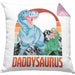 Daddysaurus Kissen mit Füllung 40x40 Geschenk für Vater zum Geburtstag Weihnachten Vatertag Bester Papa Geschenkidee (Grau) Rosa Trendation