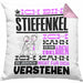 Stiefenkel Geschenk Kaffee-Kissen mit Füllung 40x40 Geschenkidee für Stiefenkel Ich Bin Stiefenkel Ich Kann Es Dir Erklären Jedoch Nicht Für Dich Verstehen Spruch Lustig (Grau) Rosa Trendation