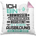 Abwassertechnischer Assistent Ausbildung Kissen mit Füllung 40x40 Geschenk Ich Bin Abwassertechnischer Assistent In Der Ausbildung Ich Darf Das Geschenkidee Spruch (Grau) Rosa Trendation