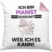 Pianist Geschenk Kissen mit Füllung 40x40 Lustiger Spruch Ich Bin Pianist Warum Weil Ich Es Kann Geschenkidee Bester Pianist Geburtstag (Grau) Rosa Trendation