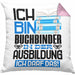 Buchbinder Ausbildung Kissen mit Füllung 40x40 Geschenk Ich Bin Buchbinder In Der Ausbildung Ich Darf Das Geschenkidee Spruch (Grau) Rosa Trendation