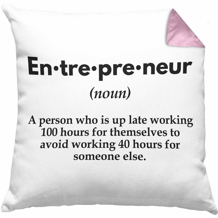 Entrepreneur Kissen mit Füllung 40x40 Entrepreneurship Geschenk Spruch Motivation Idee (Grau) Rosa Trendation