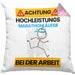 Marathonläufer Kissen mit Füllung 40x40 Geschenk Lustiger Spruch Geschenkidee für Marathonläufer Achtung Hochleistungs Marathonläufer Bei Der Arbeit (Grau) Rosa Trendation