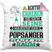 Popsänger Geschenk Kissen mit Füllung 40x40 Lustiger Spruch Erheben Sie Sich Der Popsänger Betritt den Raum (Grau) Rosa Trendation
