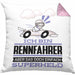 Rennfahrer Geschenk Kissen mit Füllung 40x40 Ich Bin Rennfahrer Aber Sag Doch Einfach Superheld Lustige Geschenkdiee für Rennfahrer (Grau) Rosa Trendation