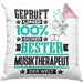 Musiktherapeut Geschenk Lustiger Spruch für Musiktherapeut Geschenkidee Bester Musiktherapeut Der WeltKissen mit Füllung 40x40 (Grau) Rosa Trendation