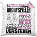 Rugbyspieler Geschenk Kaffee-Kissen mit Füllung 40x40 Geschenkidee für Rugbyspieler Ich Bin Rugbyspieler Ich Kann Es Dir Erklären Jedoch Nicht Für Dich Verstehen Spruch Lustig (Grau) Rosa Trendation