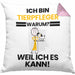 Tierpfleger Geschenk Kissen mit Füllung 40x40 Lustiger Spruch Ich Bin Tierpfleger Warum Weil Ich Es Kann Geschenkidee Bester Tierpfleger Geburtstag (Grau) Rosa Trendation