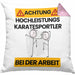 Karatesportler Kissen mit Füllung 40x40 Geschenk Lustiger Spruch Geschenkidee für Karatesportler Achtung Hochleistungs Karatesportler Bei Der Arbeit (Grau) Rosa Trendation