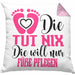 Lustige Kissen mit Füllung 40x40 für Fußpflegerinnen Geschenk für Fußpflege (Grau) Rosa Trendation