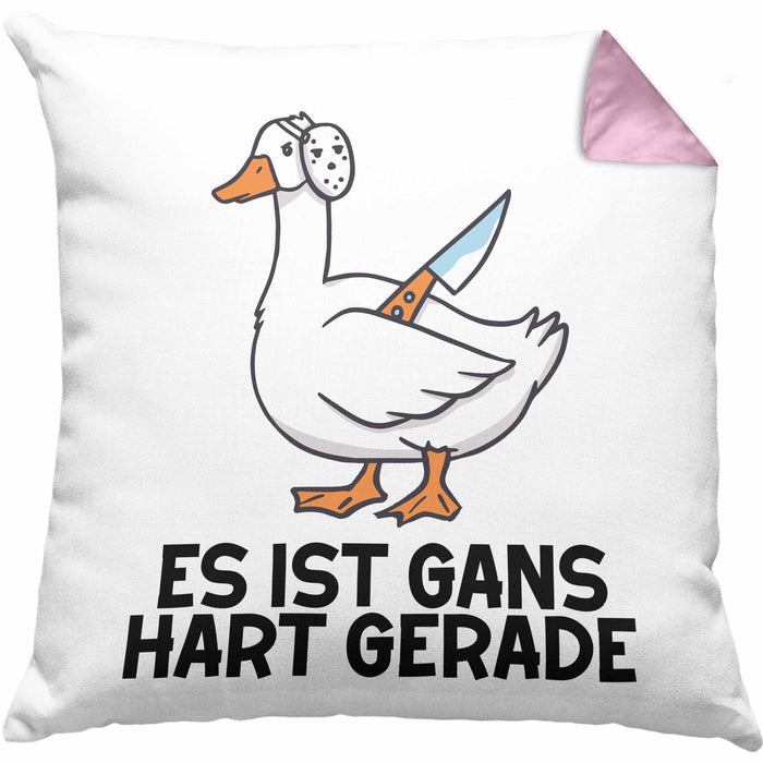 Dank Meme Kissen mit Füllung 40x40 Ganz Gans Besitzer Wortspiel Es Ist Gans Hart Gerade Geschenkidee Depressionen (Grau) Rosa Trendation