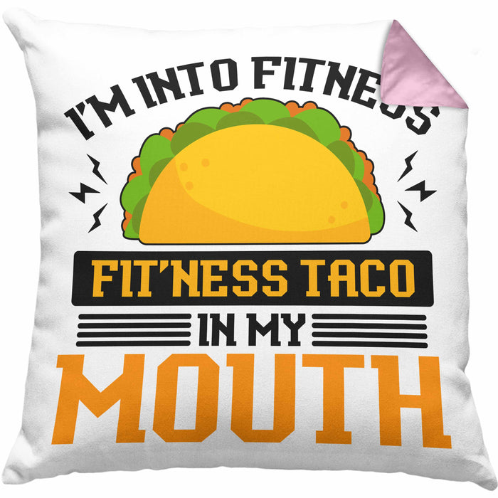 Taco Kissen mit Füllung 40x40 Taco-Liebhaber Geschenkidee für Taco-Fans (Grau) Rosa Trendation