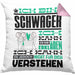 Schwager Geschenk Kaffee-Kissen mit Füllung 40x40 Geschenkidee für Schwager Ich Bin Schwager Ich Kann Es Dir Erklären Jedoch Nicht Für Dich Verstehen Spruch Lustig (Grau) Rosa Trendation