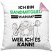 Bandmitglied Geschenk Kissen mit Füllung 40x40 Lustiger Spruch Ich Bin Bandmitglied Warum Weil Ich Es Kann Geschenkidee Bester Bandmitglied Geburtstag (Grau) Rosa Trendation