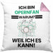 Opernfan Geschenk Kissen mit Füllung 40x40 Lustiger Spruch Ich Bin Opernfan Warum Weil Ich Es Kann Geschenkidee Bester Opernfan Geburtstag (Grau) Rosa Trendation