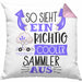 So Sieht Ein Richtig Cooler Sammler Aus Geschenk Kissen mit Füllung 40x40 Lustiger Spruch Geschenkidee (Grau) Rosa Trendation