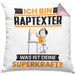 Raptexter Kissen mit Füllung 40x40 Geschenk für Raptexter Geburtstag Lustiger Spruch Was Ist Deine Superkraft (Grau) Rosa Trendation