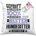 Hundesitter Geschenk Lustiger Spruch für Hundesitter Geschenkidee Bester Hundesitter Der WeltKissen mit Füllung 40x40 (Grau) Rosa Trendation