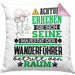 Wanderführer Geschenk Kissen mit Füllung 40x40 Lustiger Spruch Erheben Sie Sich Der Wanderführer Betritt den Raum (Grau) Rosa Trendation
