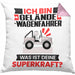 Geländewagenfahrer Kissen mit Füllung 40x40 Geschenk für Geländewagenfahrer Geburtstag Lustiger Spruch Was Ist Deine Superkraft (Grau) Rosa Trendation