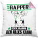 Rapper Kissen mit Füllung 40x40 Geschenk für Rapper Der Mann Der Alles Kann Geschenkidee zum Geburtstag (Grau) Rosa Trendation