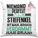 Stiefenkel Geschenk Kissen mit Füllung 40x40 Lustige Geschenkidee für Stiefenkel Geburtstag Niemand Ist Perfekt Aber Als Stiefenkel Ist Man Nah Dran (Grau) Rosa Trendation