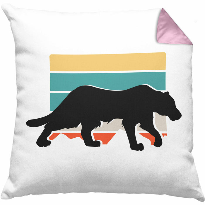Gepard Kissen mit Füllung 40x40 Geschenk Retro (Grau) Rosa Trendation
