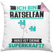 Rätselfan Kissen mit Füllung 40x40 Geschenk für Rätselfan Geburtstag Lustiger Spruch Was Ist Deine Superkraft (Grau) Rosa Trendation