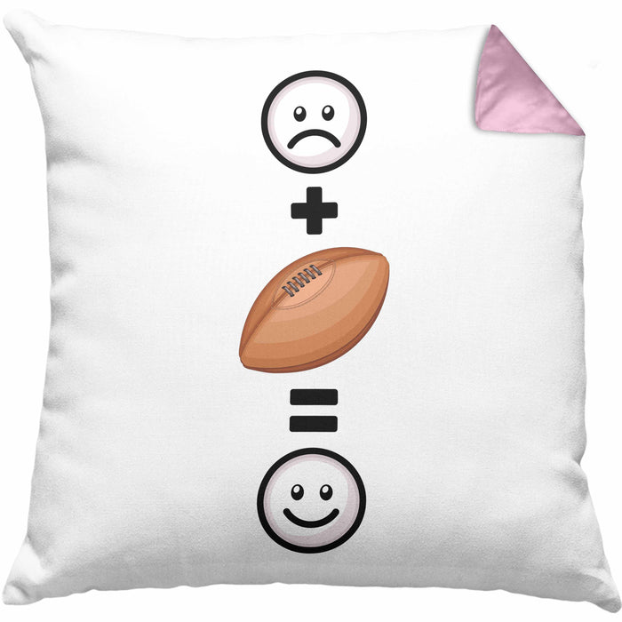 Rugby Kissen mit Füllung 40x40 Geschenk für Rugby-Spieler Lustige Geschenkidee :( + Rugby-Ball = :) Geburtstag (Grau) Rosa Trendation