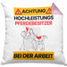 Pferdebesitzer Kissen mit Füllung 40x40 Geschenk Lustiger Spruch Geschenkidee für Pferdebesitzer Achtung Hochleistungs Pferdebesitzer Bei Der Arbeit (Grau) Rosa Trendation