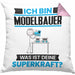 Modelbauer Kissen mit Füllung 40x40 Geschenk für Modelbauer Geburtstag Lustiger Spruch Was Ist Deine Superkraft (Grau) Rosa Trendation