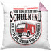 Einschulung Geschenk Jungs Kissen mit Füllung 40x40 Ich Bin Jetzt Ein Schulkind Ich Rette Die Schule Vor Langeweiele 1. Schultag Geschenkidee (Grau) Rosa Trendation