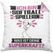 Softballspielerin Kissen mit Füllung 40x40 Geschenk für Softballspielerin Geburtstag Lustiger Spruch Was Ist Deine Superkraft (Grau) Rosa Trendation