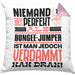 Bungee-Jumper Geschenk Kissen mit Füllung 40x40 Lustige Geschenkidee für Bungee-Jumper Geburtstag Niemand Ist Perfekt Aber Als Bungee-Jumper Ist Man Nah Dran (Grau) Rosa Trendation