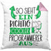 Programmierer Kissen mit Füllung 40x40 Geschenk So Sieht Ein RIchtig Cooler Programmierer Aus Geschenkidee Lustiger Spruch Geburtstag (Grau) Rosa Trendation