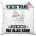 Konzertpianist Kissen mit Füllung 40x40 Geschenk für Konzertpianist Der Mann Der Alles Kann Geschenkidee zum Geburtstag (Grau) Rosa Trendation