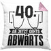 40er Geburtstag Frauen Geschenk Kissen mit Füllung 40x40 40 Ab Jetzt Gehts Abwärts Lustiger Spruch (Grau) Rosa Trendation