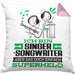Singer-Songwriter Geschenk Kissen mit Füllung 40x40 Ich Bin Singer-Songwriter Aber Sag Doch Einfach Superheld Lustige Geschenkdiee für Singer-Songwriter (Grau) Rosa Trendation